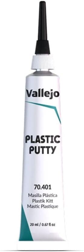 Vallejo Plastic Putty 18 ml (0.6 fl.oz.) - White, Opaque, Consistent Finish