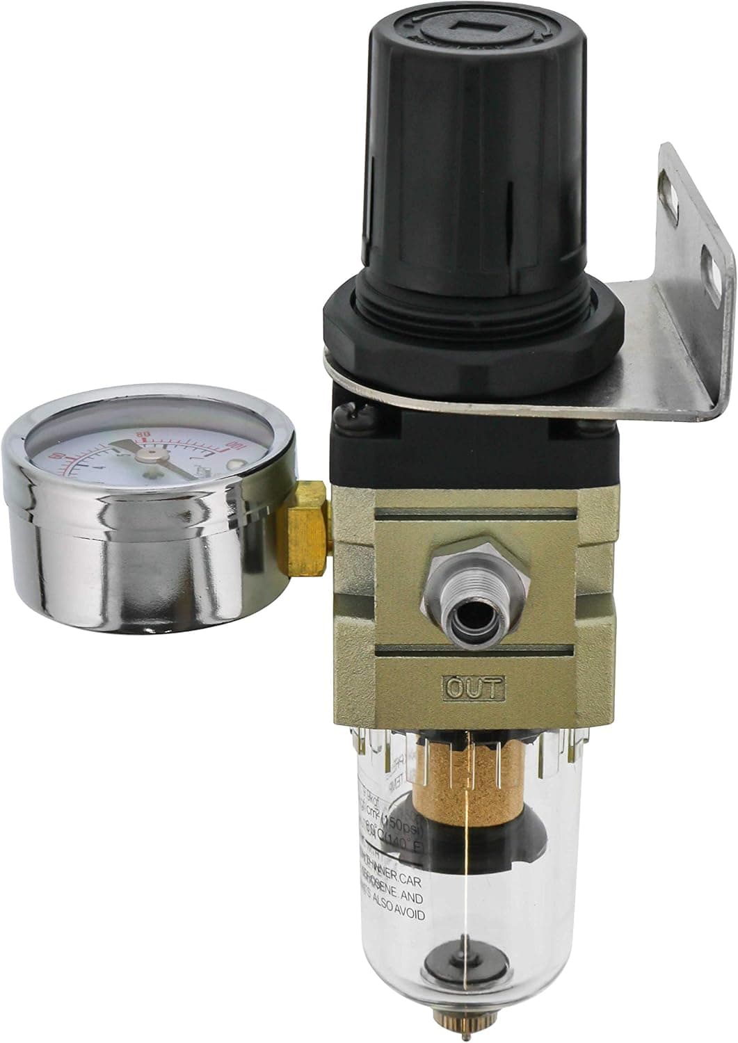 Master Airbrush Heavy Duty Diaphragm Mini Pressure Regulator with Gauge and Water Trap Filter