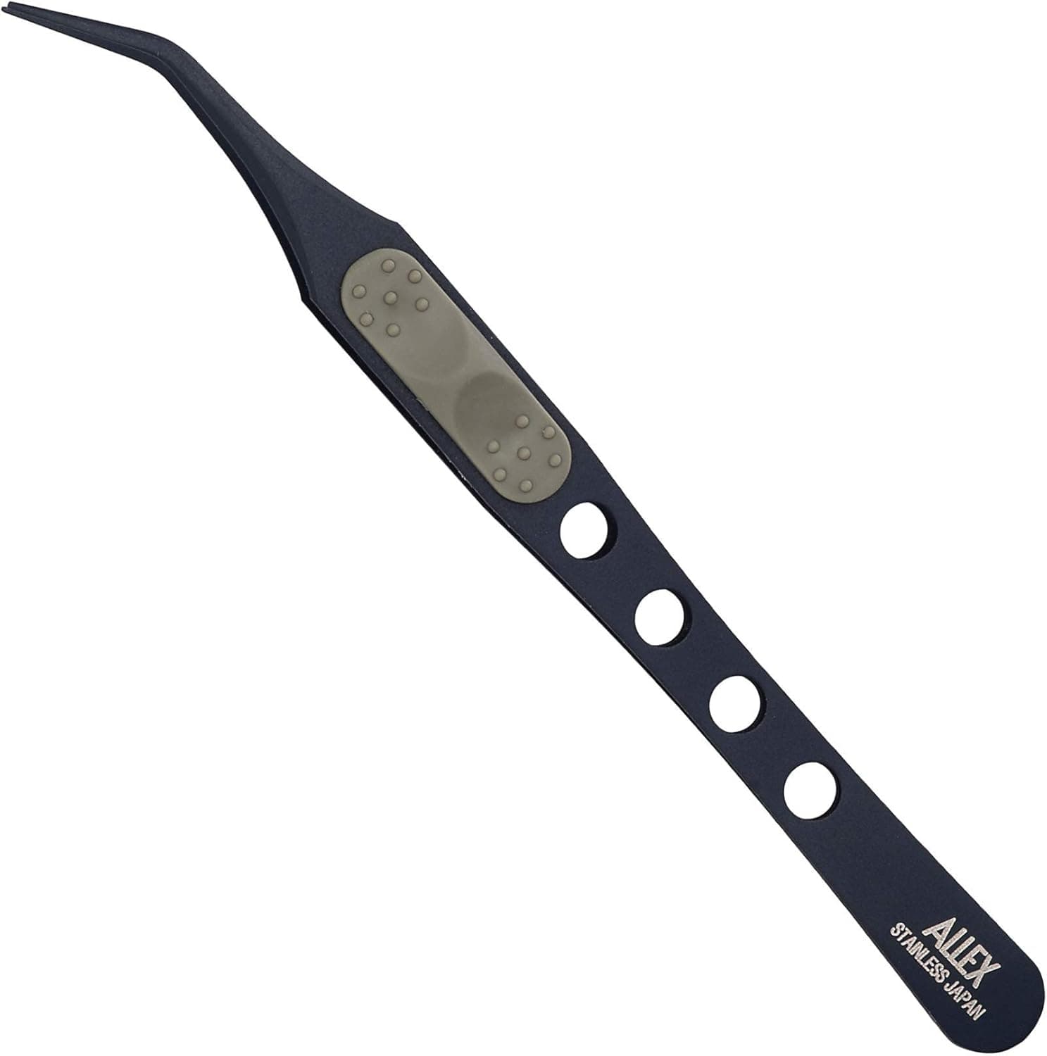 ALLEX Japanese Sticker Tweezers Precision Fine Point Tips (Curved Non-Stick Coating), Made in Japan, Pointy Craft Tweezers for Crafting, Hobby, Jewelry Detail Work, Japanese Stainless Steel