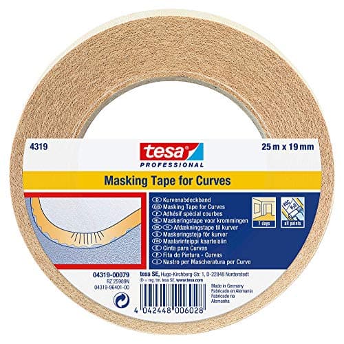 tesa 4319 Masking Tape for Curves, 19mm x 25m