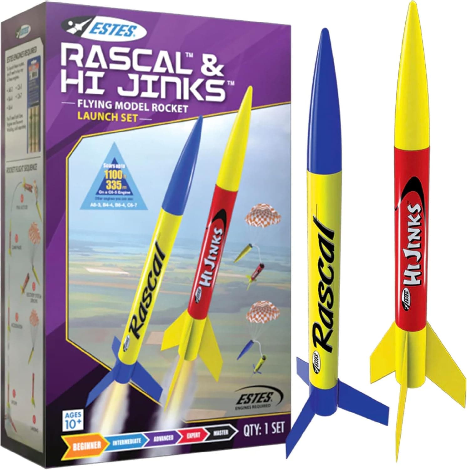 Estes 1499 Rascal and Hijinks Rocket Launch Set, Ready to Fly
