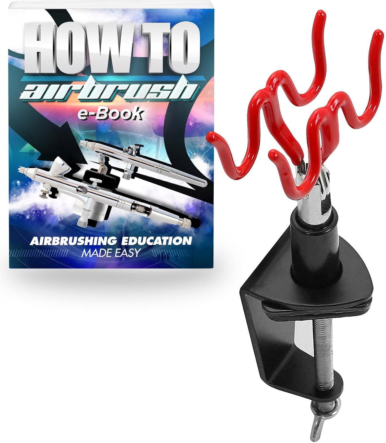 PointZero Clamp-on Stand Table-Mount Two Airbrush Holder Station