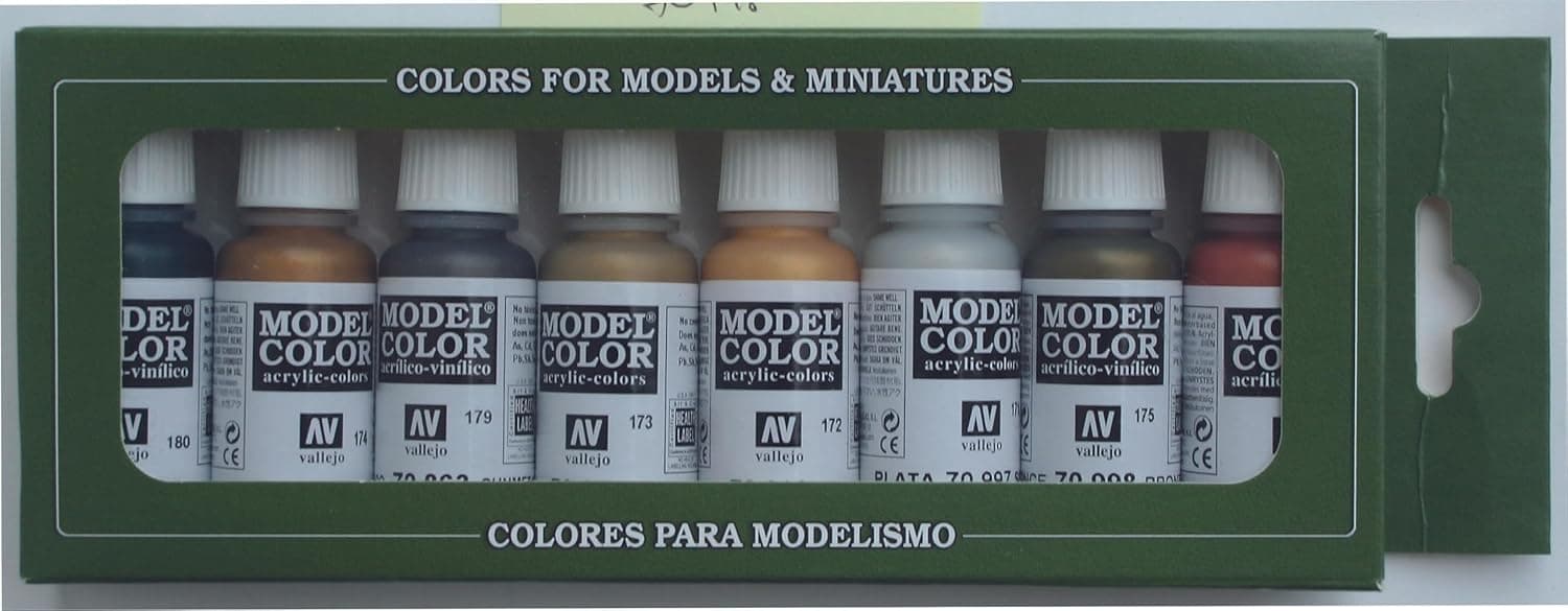 Vallejo Model Color Effects Metallic Colors Set, 8 Bottles x 18 ml