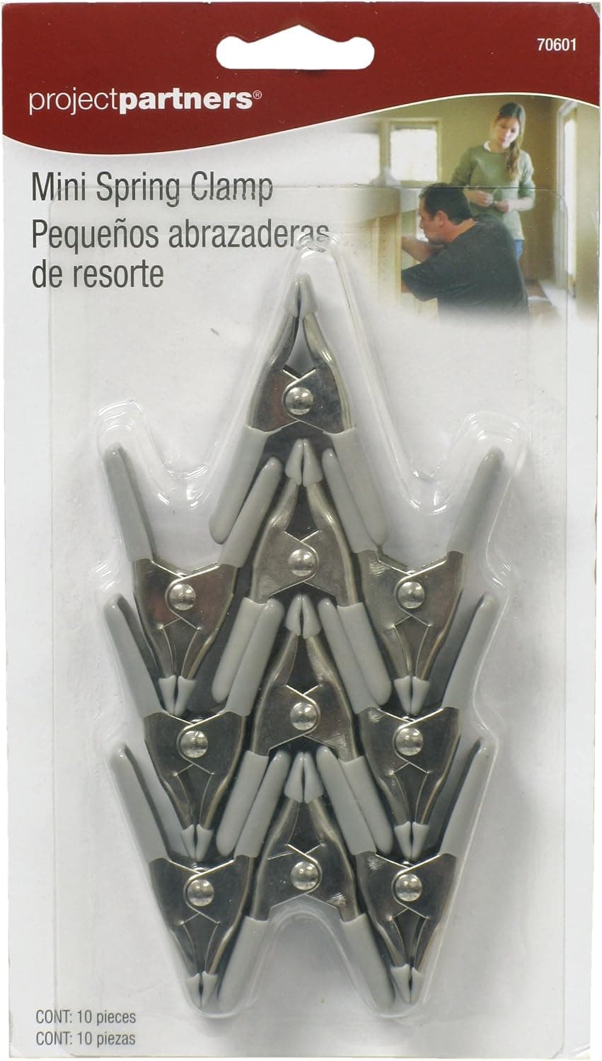 ProjectPartner 70601 Mini Clamp Assortment, 10-Pack - Spring Clamps