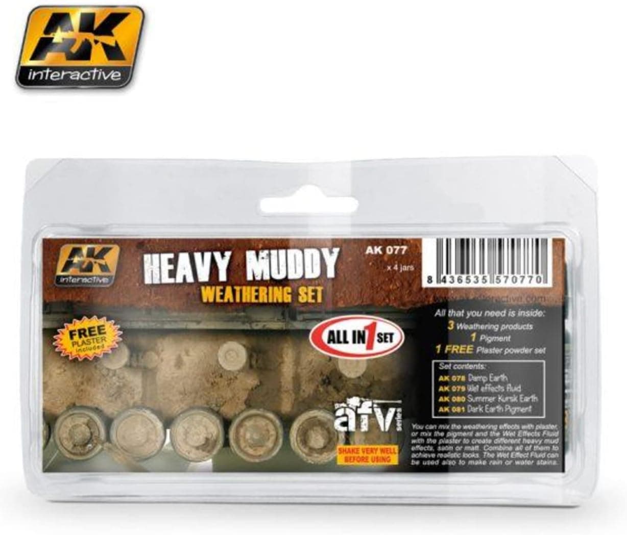 AK Interactive AK00077 Heavy Muddy Set Weathering Pigment & Washes