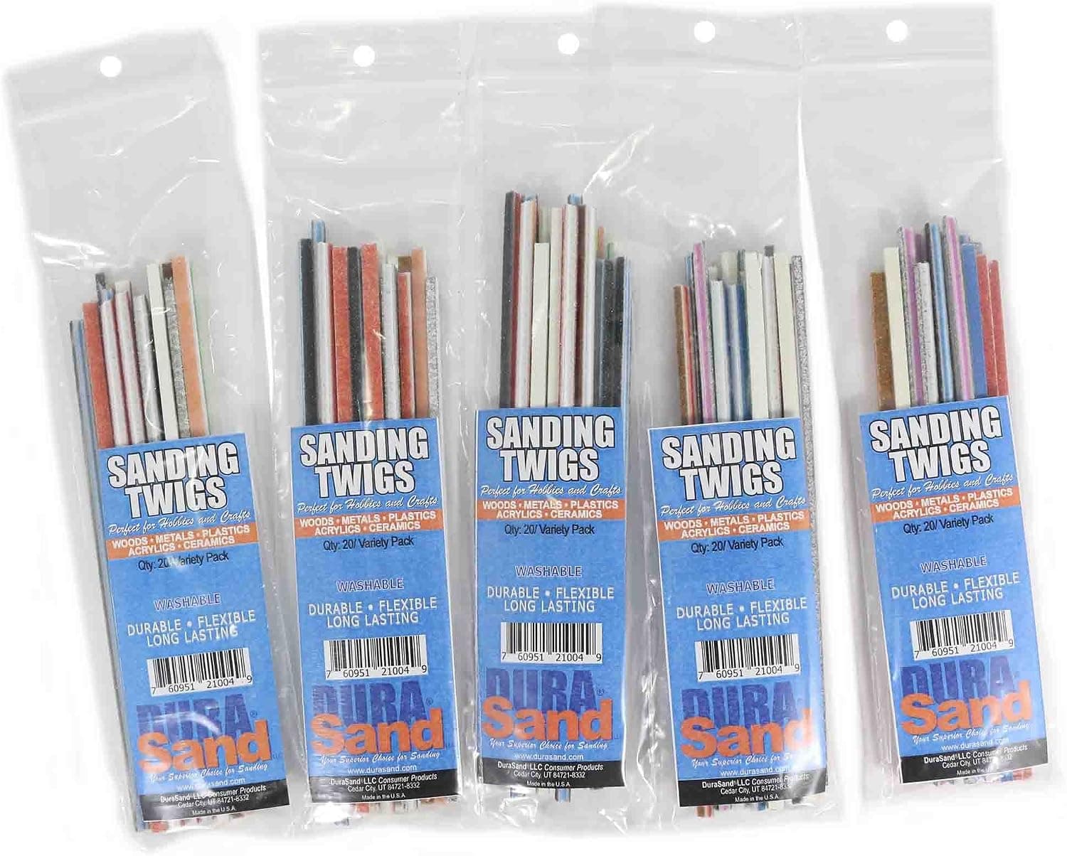 DuraSand Sanding Twigs, Hobby Craft and Models, Mixed Grit (5 Pack)