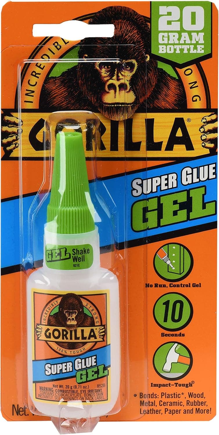 Gorilla Super Glue Gel, Clear Glue, 20 Gram, All Purpose and Fast Setting
