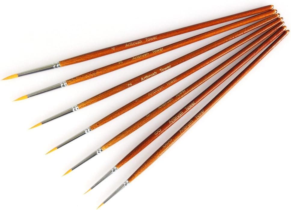 Fine Detail Paint Brush Set 7 Pieces Miniature Brushes