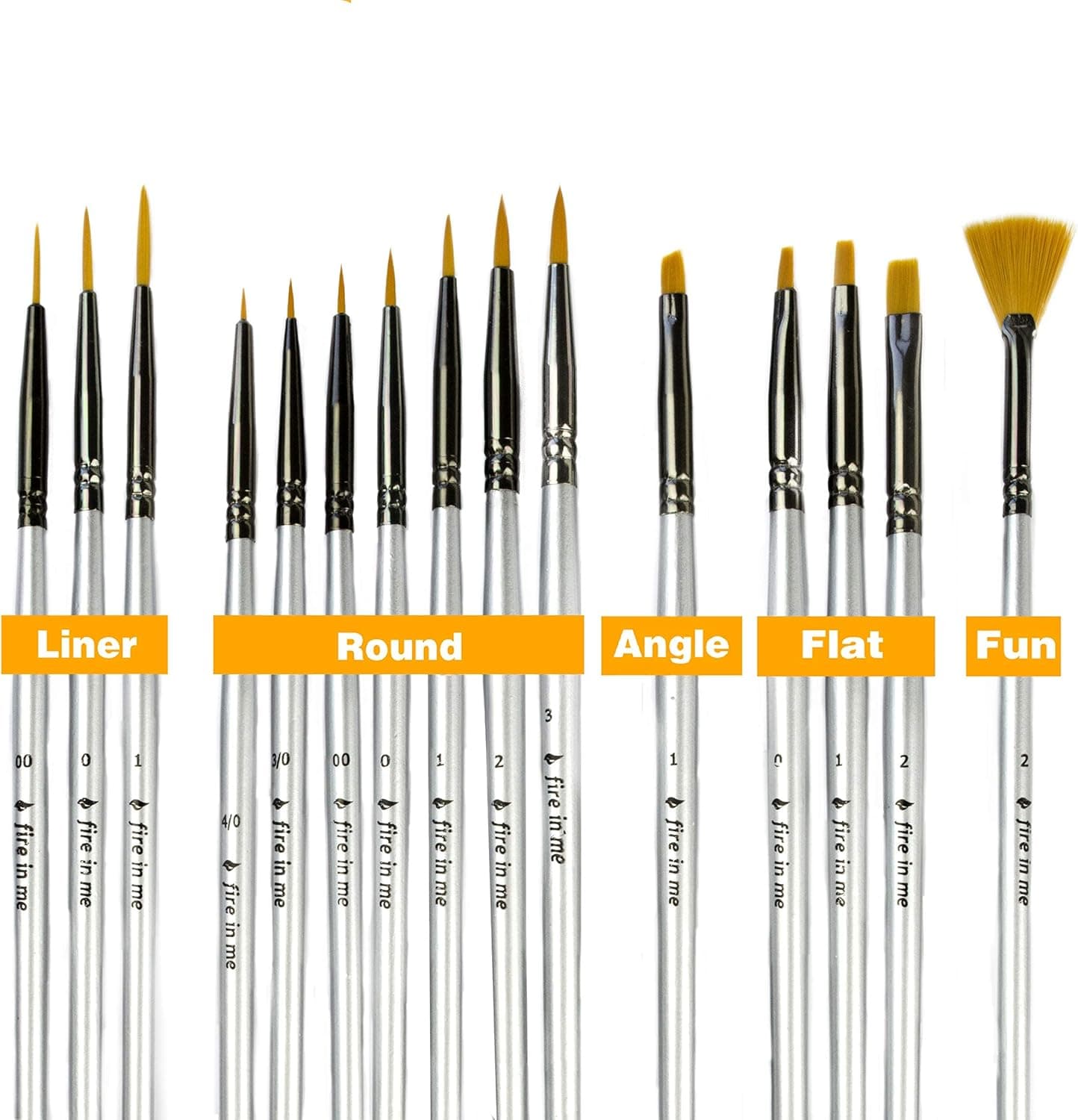 Premium Fine Detail Paint Brush Set of 15 pcs Miniature Brushes Kit