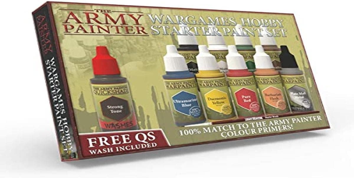 The Army Painter Miniatures Paint Set, 10 Model Paints with Free Highlighting Brush, 18ml/Bottle, Non Toxic Acrylic Paint Set