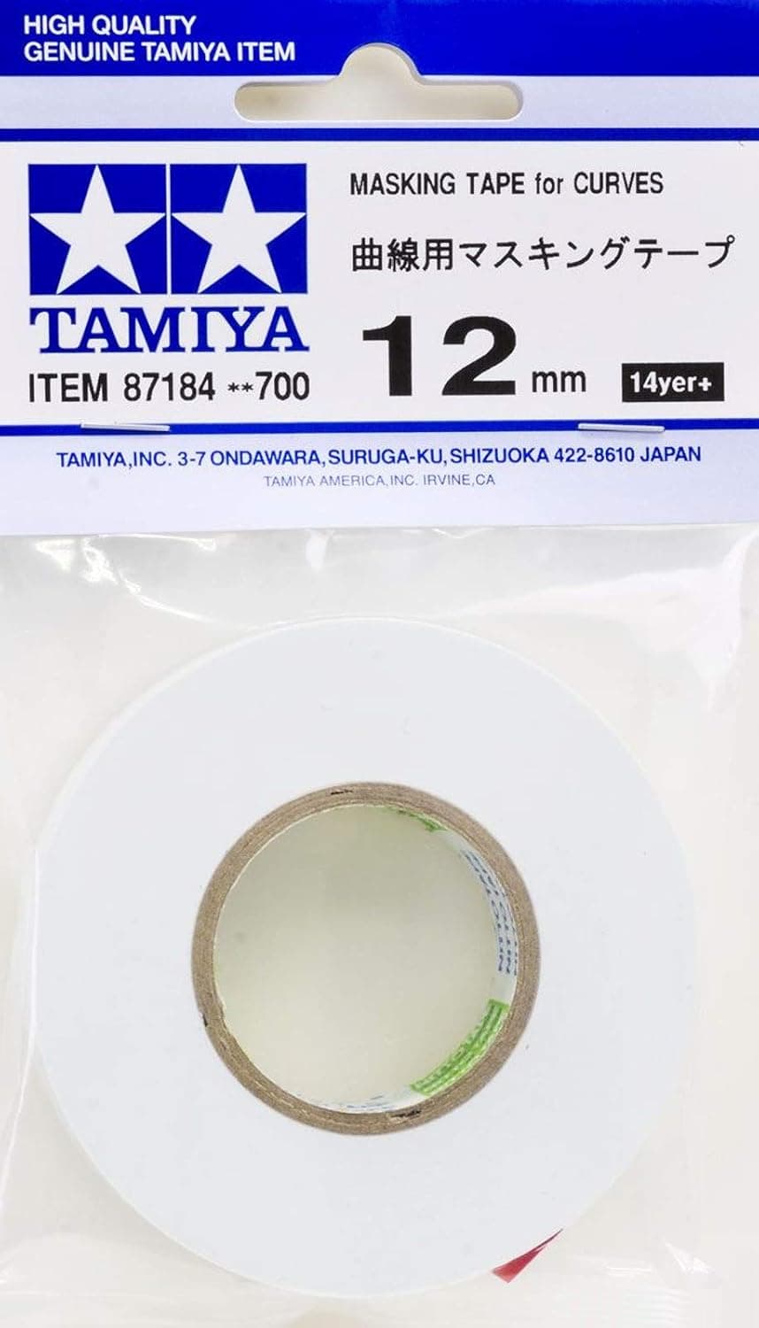 Tamiya 87184 Masking Tape 12 mm / 20 m for Curves, Model Making Accessories