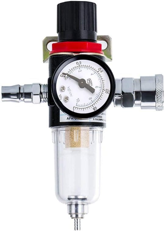 Windyus 1/4" BSP Air Compressor Airbrush Filter Moisture Trap Oil Water Separator Regulator Lubricator