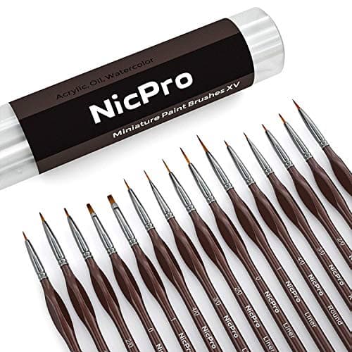 Nicpro 15 PCS Detail Paint Brushes, Miniature Paint Brushes for Detailing