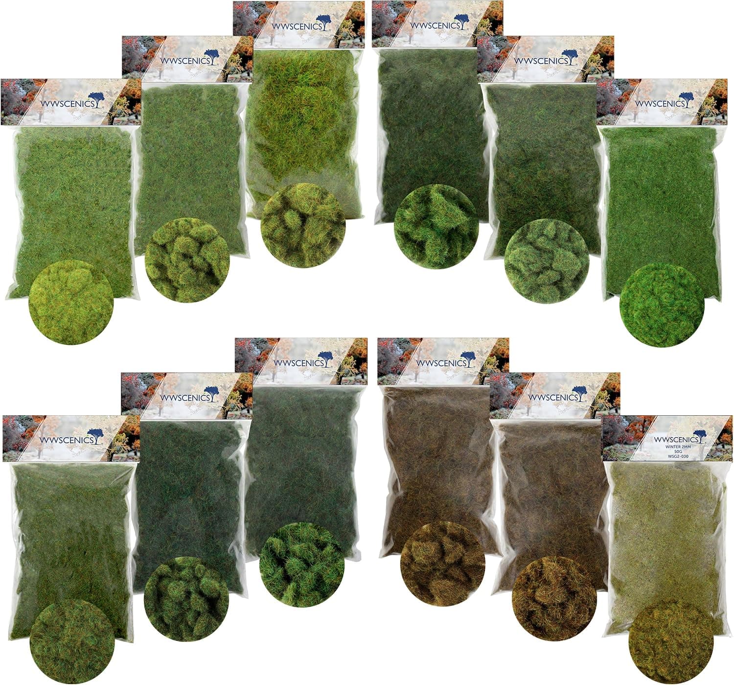 War World Scenics Four Seasons Static Grass Kit for Railway and Wargame Terrain