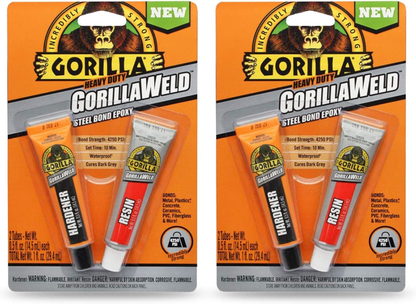 Gorilla Heavy Duty GorillaWeld Steel Bond 2-Part Epoxy, Black