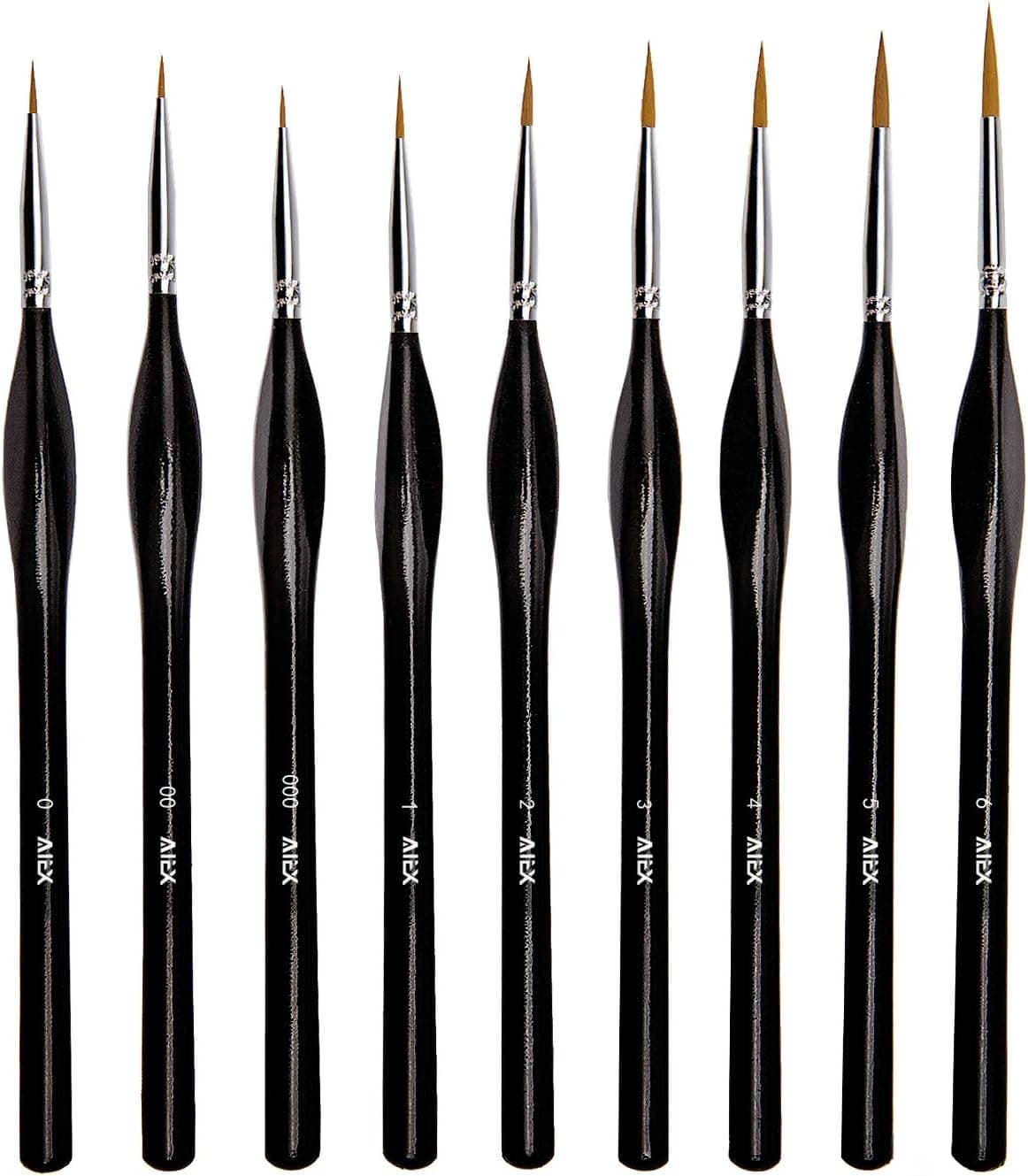 AIEX Detail Paint Brush 9pcs Mini Fine Tip Detailing Brushes