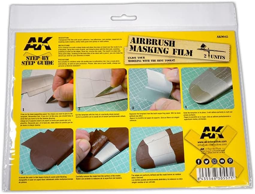 AK-Interactive Airbrushing Masking Film (2 Units Size A4) #9045