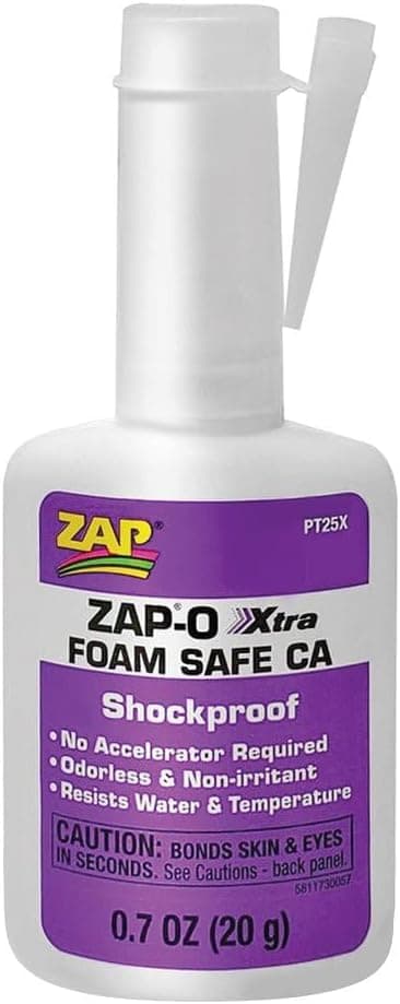 Zap-O Foam-Safe Odorless CA Glue, 0.7oz