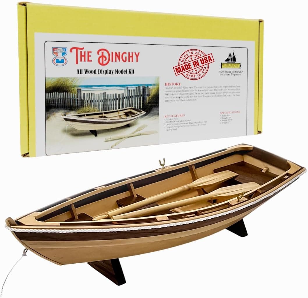 Midwest Dinghy Wooden Ship Model Building Kit for Adults