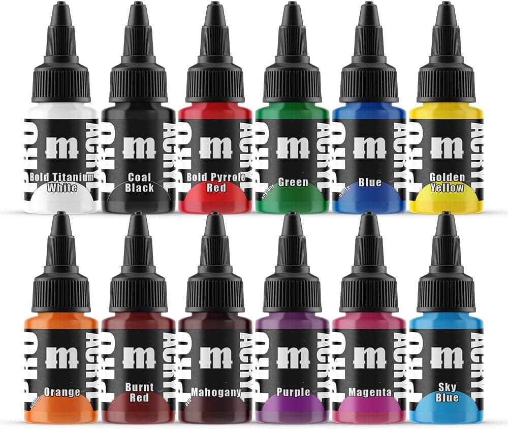 Monument Hobbies PRO Acryl 22ml Acrylic Paint Set - Miniature Paint for Wargames - Base Set