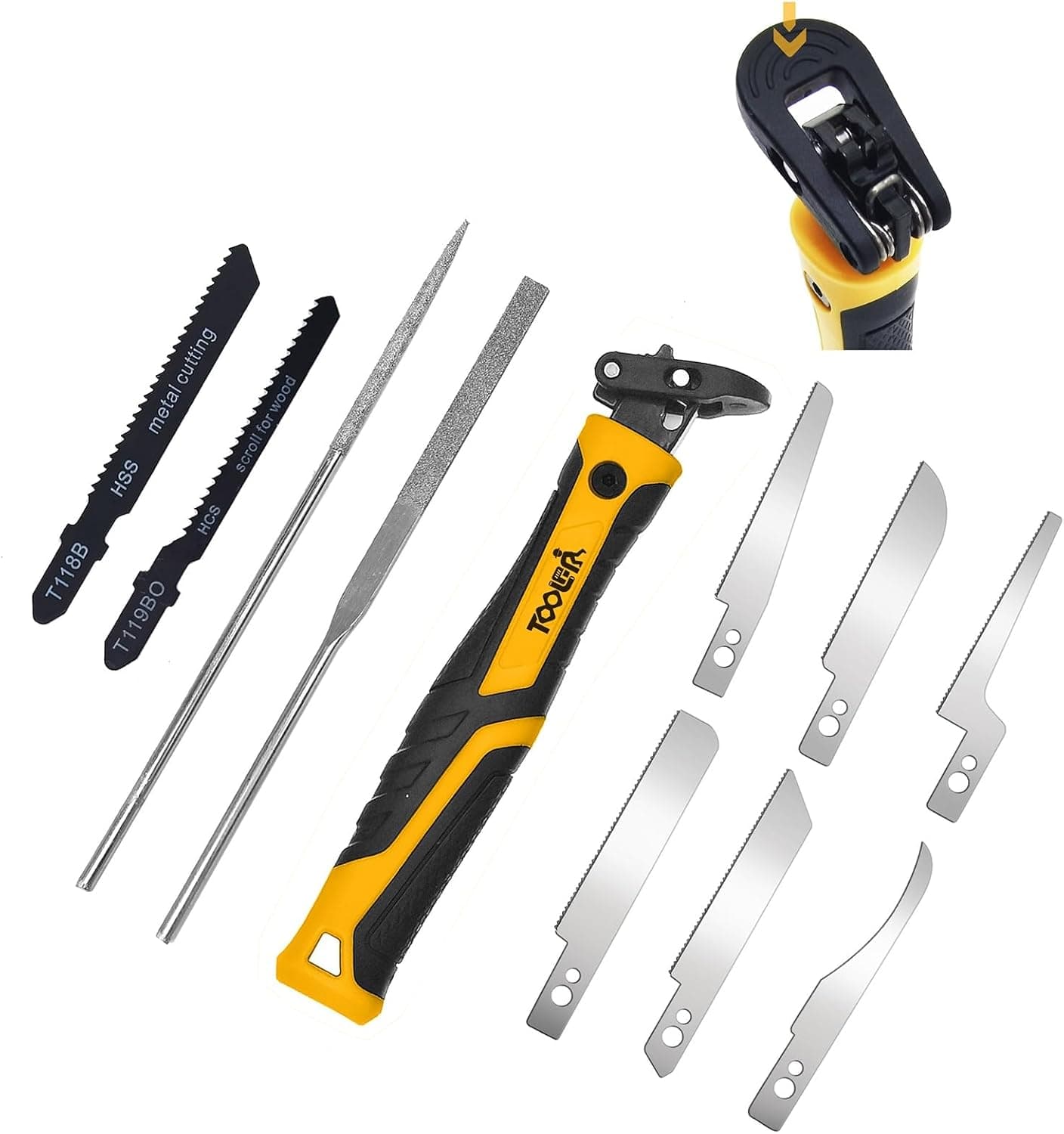 TOOLAN 10-In-1 Model Craft Hand Saw & File Set, DIY Mini Razor Saw & File Kit for Handcrafted, Modeling, Plastic and Other Fine Cutting