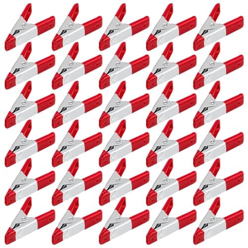 30 Pcs 2 Inch Small Spring Clamps, Heavy Duty Red metal Mini Clamps