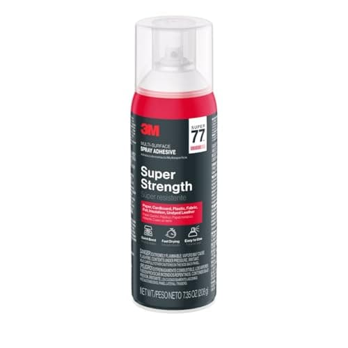 3M Super 77 Multi-Surface Spray Adhesive | Provides Secure Bond In 15 Seconds, Dries Clear, Ideal For Plastic, Glass, Paper, Fabric, Wood, Foam, Cardboard, Fiberglass