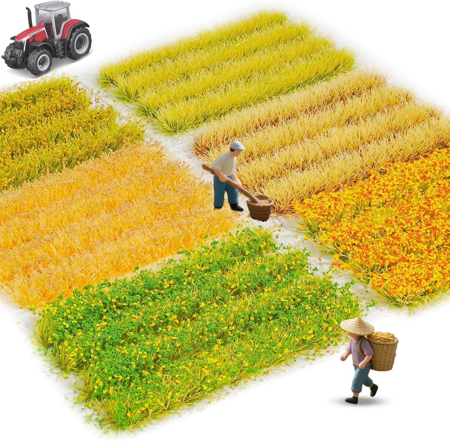 Warmtree 24 Pcs Static Grass Bushy Tufts Lowland Shrubs Terrain Model Kit