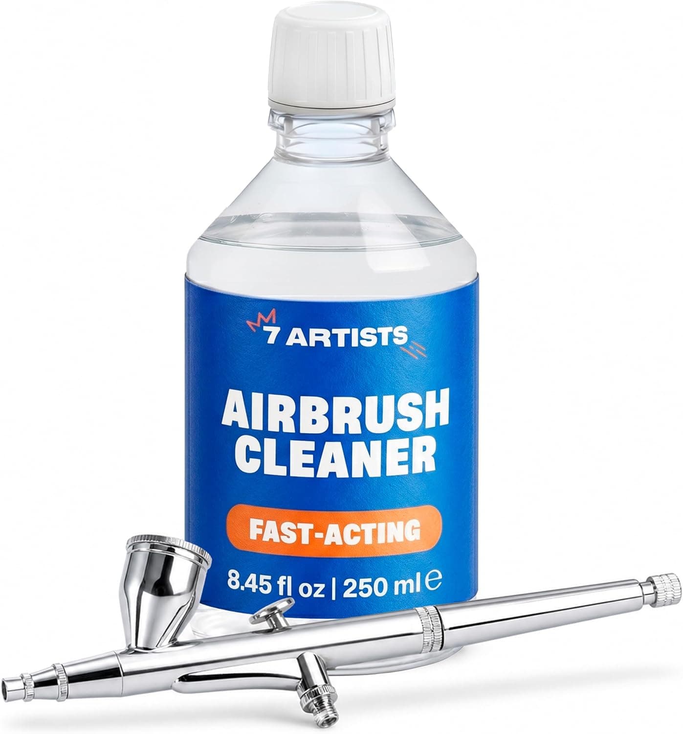 7 Artists Airbrush Cleaner Solution 8.45 fl oz (250 ml) - Fast-Acting Acrylic Paint Remover
